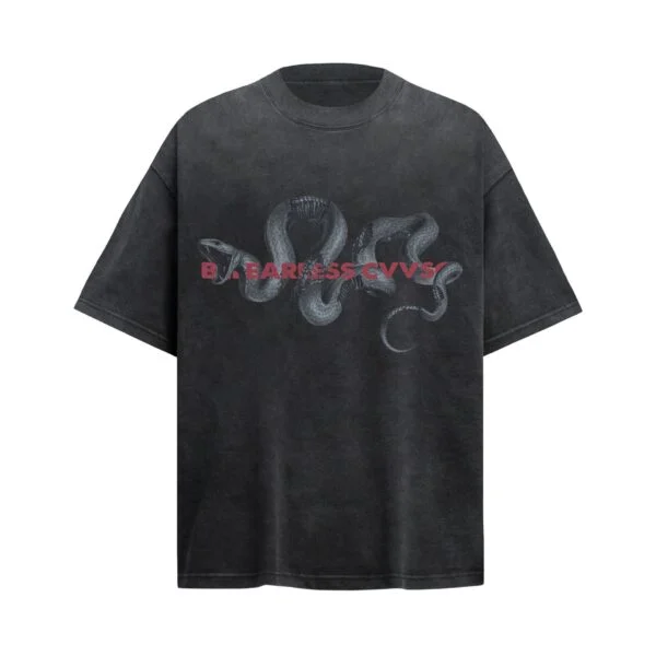 Men’s Python Print T-Shirt Loose Fit Short Sleeve