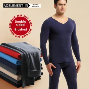 Men's Fleece Lined Thermal Underwear Set