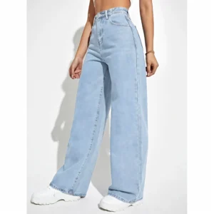 Women's High Waist Wide Leg Denim Pants