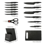 16 Pieces Kitchen Knife Block Set with Cutting Board