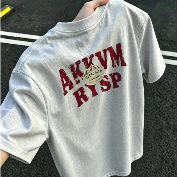 Heavyweight Cotton Letter Print T-Shirt
