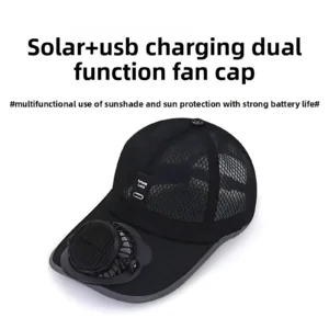 Solar Powered Charging Hat with Cooling Fan