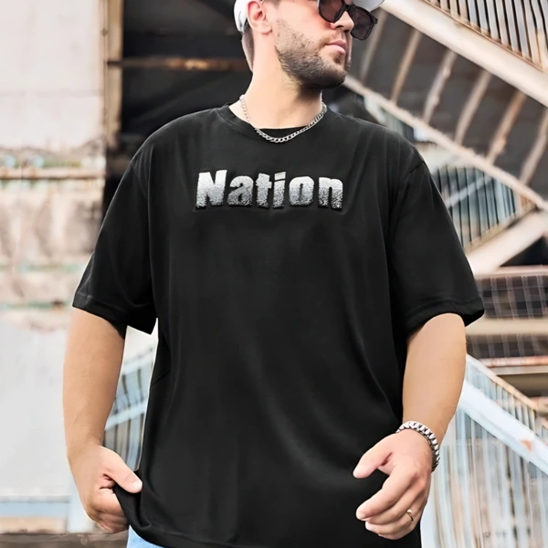 Simple Pure Cotton Men's Oversized T-shirt