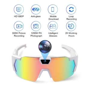 Intelligent camera-mounted cycling sunglasses