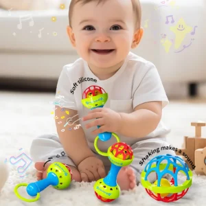 Soft Rubber Baby Rattle Handball Toy