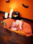Newborn Pumpkin Photo Sleeping Bag and Hat Set