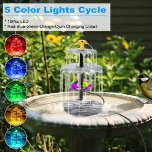 3tier Solar Bird Bath Fountain Powered Water Light
