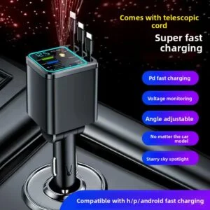 Car Starry-Sky Ceiling Light with Multi-Head Phone Charger