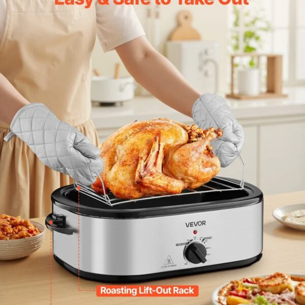 Electric Roaster Oven 20QT Electric Roasting Pan With Self-Basting Lid