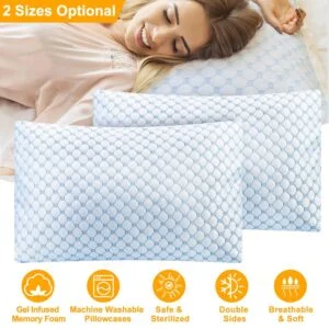 Or 1Pc Cooling Memory Foam Pillow Ventilated Soft Bed Pillow
