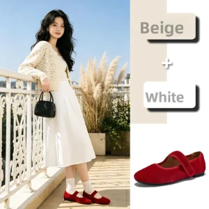 French-style minimalist luxury leather Mary Jane shoes