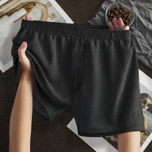 Men's Ice Silk Boxer Briefs Nylon Mesh Breathable Soli