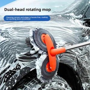Telescopic Rotating Car Wash Mop with Soft Brush