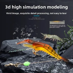 Simulation Shrimp Soft Bait with Hook Luminous Fishing Lure