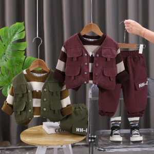 Boys Vest, Shirt and Trousers 3-Piece Set