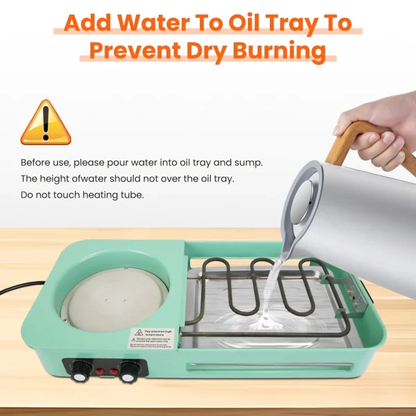 3 in 1 Electric Pot with Grill 1600W Smokeless Non-Stick Kor