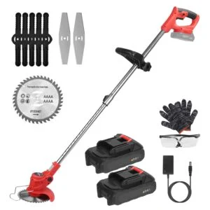 Electric Cordless Grass Trimmer with 2 Alloy Saw Blades 2 Al