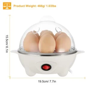 1Pc Electric Egg Cooker For Daily Breakfast Preparation 7-Capacity Hard-Boiled Egg Maker With Auto-Off Measuring Cup For