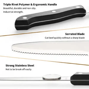 12-piece Kitchen Knife And Accessory Set With High-carbon Stainless Steel Blades, Including Meat And Steak Knives, With ABS