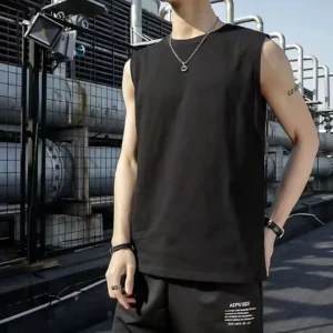 Men's Quick-Dry Sleeveless T-Shirt Loose Fit Workout T