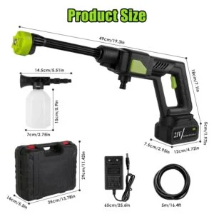 Dropship Cordless Pressure Washer Portable Electric Power Washer High Pressure Water Sprayer 435PSI Car Washer Cleaner With 6-in-1 Nozzle Foam Bottle Filter 15000mAh 21V Battery And Charger Dropship