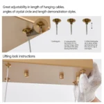 39-inch Modern Golden Pendant Light with Cascading Crystal S