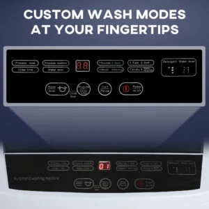 Compact Washer, Portable Washing Machine, Full Automatic Washer with 8 Programs and 6 Water Levels, White