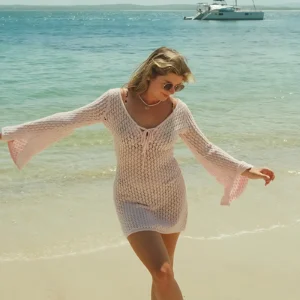 Solid-color Knitted Swimming Dress Top