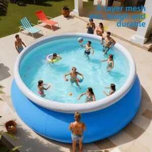 Round Mesh Inflatable Swimming Pool for Children