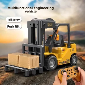 Remote-Control Forklift and Crane Toy
