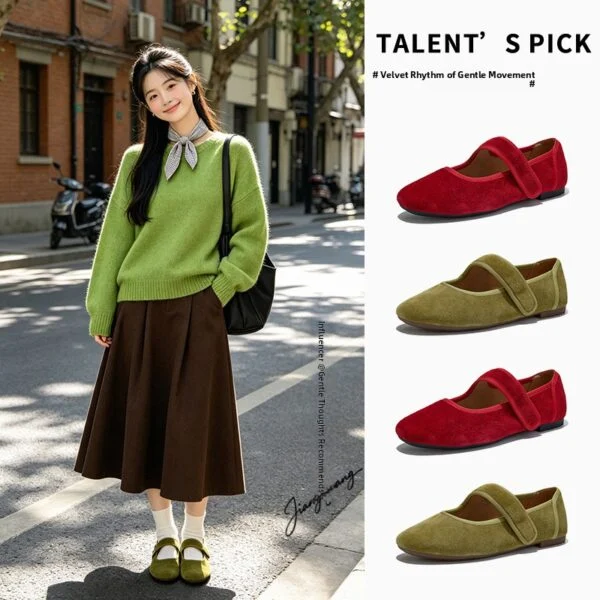 French-style minimalist luxury leather Mary Jane shoes