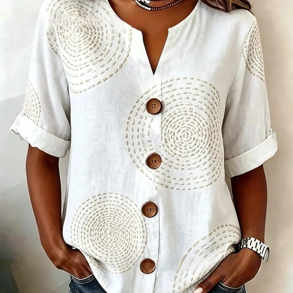V-Neck Casual Printed Fashion Tops
