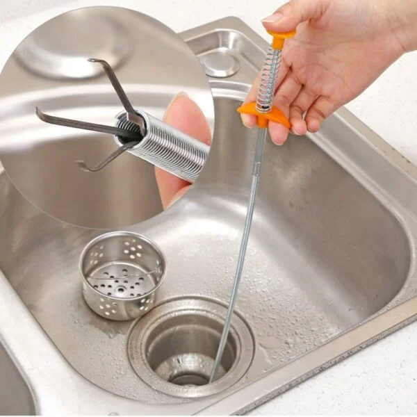 60CM Sewer Dredger Spring Pipe Dredging Tool Household Hair Cleaner Drain Clog Remover Cleaning Tools Household For Kitchen