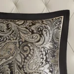 12 Piece Comforter Set with Cotton Bed Sheets Black Queen
