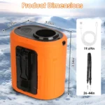 5 in 1 Portable Waist Clip Fan with 5 Speeds Flashlight 1WmA