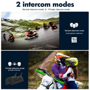 Motorcycle Helmet Bluetooth Headset V6Plus with Intercom