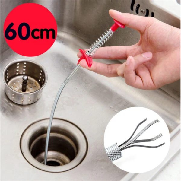 60CM Sewer Dredger Spring Pipe Dredging Tool Household Hair Cleaner Drain Clog Remover Cleaning Tools Household For Kitchen