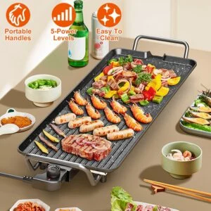 Electric Barbecue Grill Plate Cooking BBQ Griddle Non Stick