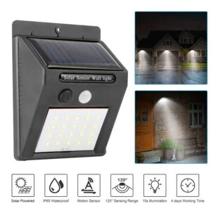 Solar Light 20 LEDs Outdoor PIR Motion Sensor Lights Waterpr