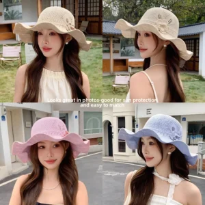 Lightweight Foldable Wide Brim Straw Sun Hat