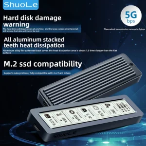 M.2 Smart Screen Display SSD Enclosure USB