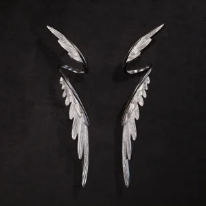 Wings Earrings Niche Design Simple Cold Style Retro High-end Fashion New Feather Earrings All-match Accessories