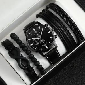 Men's Fashion Watch Bracelet Belt Set