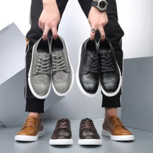 Men’s Casual Leather Lace-Up Shoes