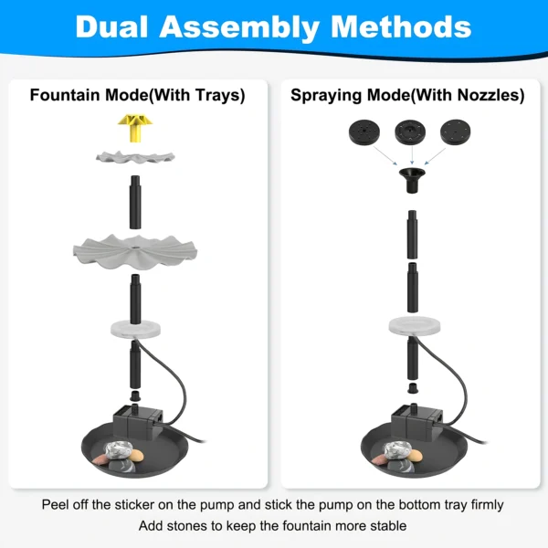 3tier Solar Bird Bath Fountain Powered Water Light