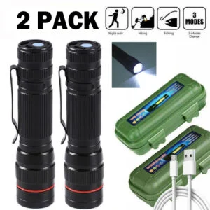 Led Flashlight Usb Rechargeable Tactical Zoom Torch Light