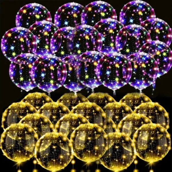 10Pack Light Up Led Balloons With String Lights