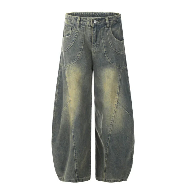 Men's Casual Cotton Trousers Loose Fit Solid Color Long Pants