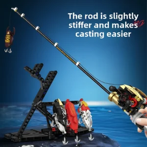 Lure Fishing Rod Building Block Model with Spinning Reel