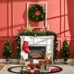 HOMCOM Prelit Holiday Christmas 4-Piece Set